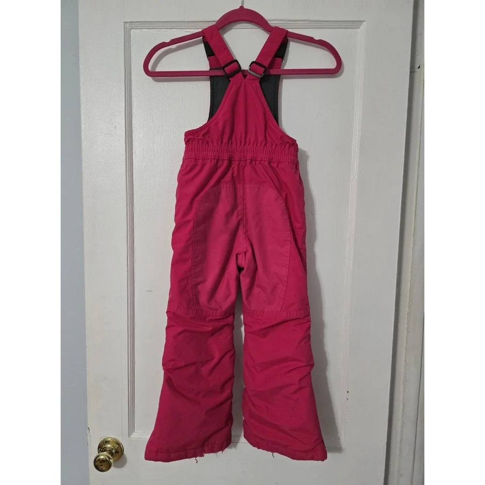 Lands' End Snow Bibs Kids‎ 5 Pink Insulated Nylon Grow A Long Adjustable Straps